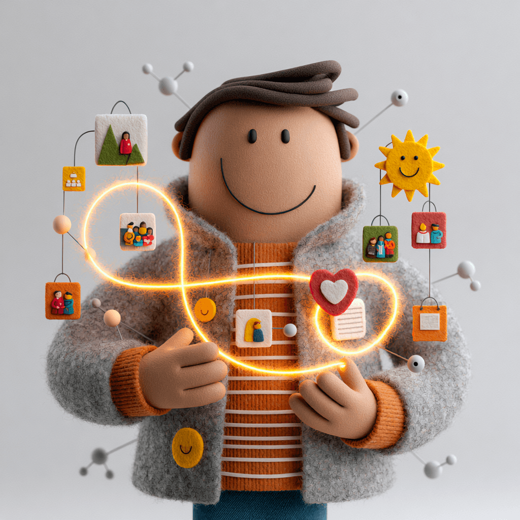 Connected nonprofit AI support illustration
