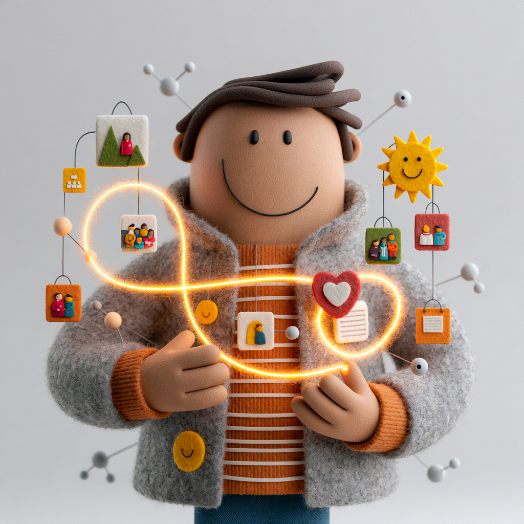 Connected nonprofit AI support illustration